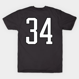 No 34 Front N Back Print T-Shirt